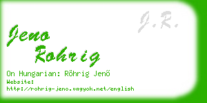 jeno rohrig business card